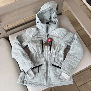 NWT Free People FP Movement All Prepped Ski Puffer Jacket Blue Green Large